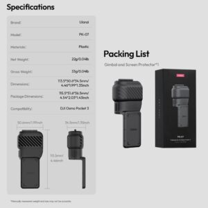 Ulanzi pk 07 gimbal and screen protector for dji osmo pocket 3 (4)