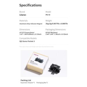 Ulanzi pk10 osmo pocket 3 expansion adapter with charging port (9)