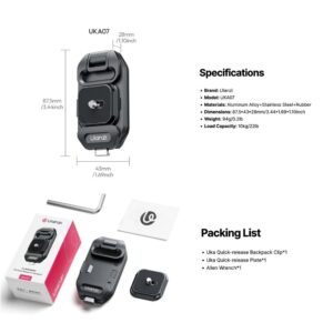 Ulanzi uka07 uka quick release kit for camera backpack strap clip (10)
