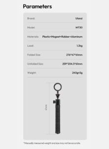 Ulanzi mt30 magnetic flexible tripod ขาตั้งกล้อง แม่เหล็ก magsafe ขาปลาหมึก (13)