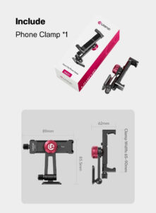 Ulanzi ma51 quickclip phone clamp ที่หนีบโทรศัพท์ หัวจับมือถือ หัวจับ iphone 17 pro max, iphone 16 pro max, iphone 15 pro max แบบปรับได้ (10)