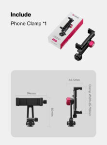 Ulanzi ma61 quickclip phone clamp with cold shoe mount หัวจับมือถือ ระดับมืออาชีพ พร้อมระบบ quick adjust และ cold shoe mount (10)