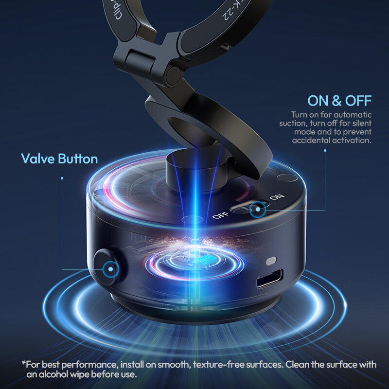 Ulanzi SK-22 Clip-On Electric Suction Cup MagMount ที่วางโทรศัพท์ แม่เหล็กดูดไฟฟ้า ขาตั้ง Magsafe พร้อม MagLock Hook_4 Ulanzi sk 22 clip on electric suction cup magmount ที่วางโทรศัพท์ แม่เหล็กดูดไฟฟ้า ขาตั้ง magsafe พร้อม maglock hook 4