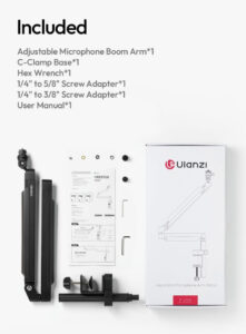 Ulanzi zj05 adjustable microphone boom arm แขนไมโครโฟน ขาจับไมค์หนีบโต๊ะ รองรับน้ำหนัก 1.5kg (13)