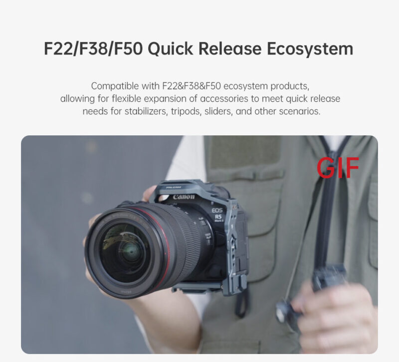 FALCAM C00B4802 Quick Release Camera Cage for Canon EOS R5II - เคสกล้องระบบ Quick Release พร้อมแผ่นด (9) Falcam c00b4802 quick release camera cage for canon eos r5ii เคสกล้องระบบ quick release พร้อมแผ่นด (9)