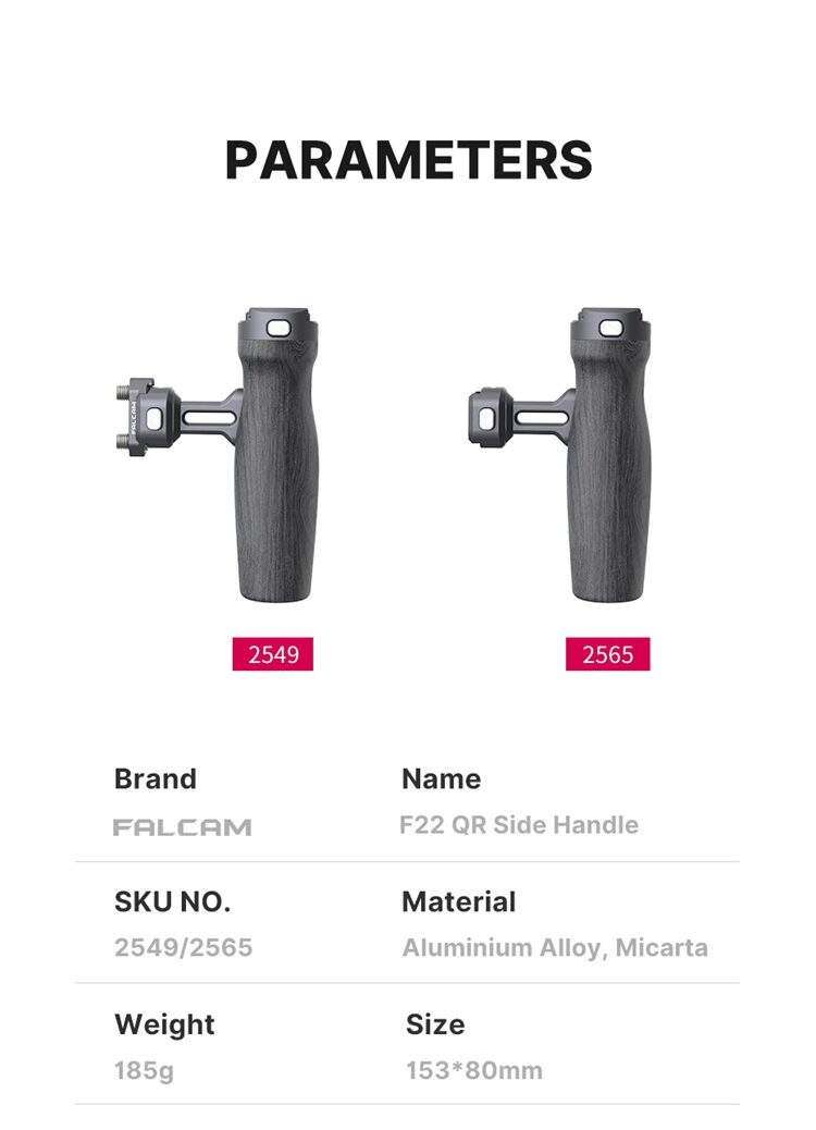 FALCAM F22 QR Side Handle ด้ามจับระบบ Quick Release วัสดุ Micarta (2) Falcam f22 qr side handle ด้ามจับระบบ quick release วัสดุ micarta (2)