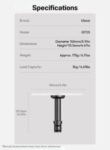Ulanzi qt05 center column rotating tray ถาดถ่ายภาพ 360° สำหรับ ขาตั้งกล้อง ถาดหมุน (7)