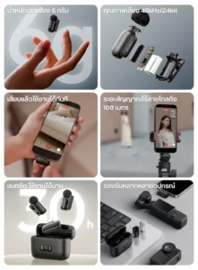Ulanzi a200 mini mic portable ไมโครโฟนไร้สายจิ๋ว ไมค์ไร้สายมือถือ ไมค์ไลฟ์สด (2)