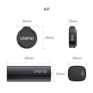 Ulanzi A21 Wireless Microphone - ไมโครโฟนไร้สายขนาดกระดุมพร้อม AI Noise Re (25) Ulanzi a21 wireless microphone ไมโครโฟนไร้สายขนาดกระดุมพร้อม ai noise re (25)