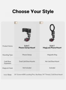 Ulanzi ma56 4in1 bracket phone mount for hotshoe camera (13) 