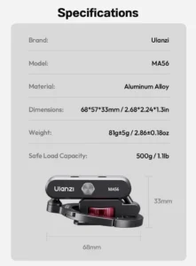 Ulanzi ma56 4in1 bracket phone mount for hotshoe camera (16)