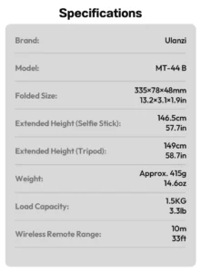 Ulanzi mt44b monopod selfie for smartphone v2 (12) 