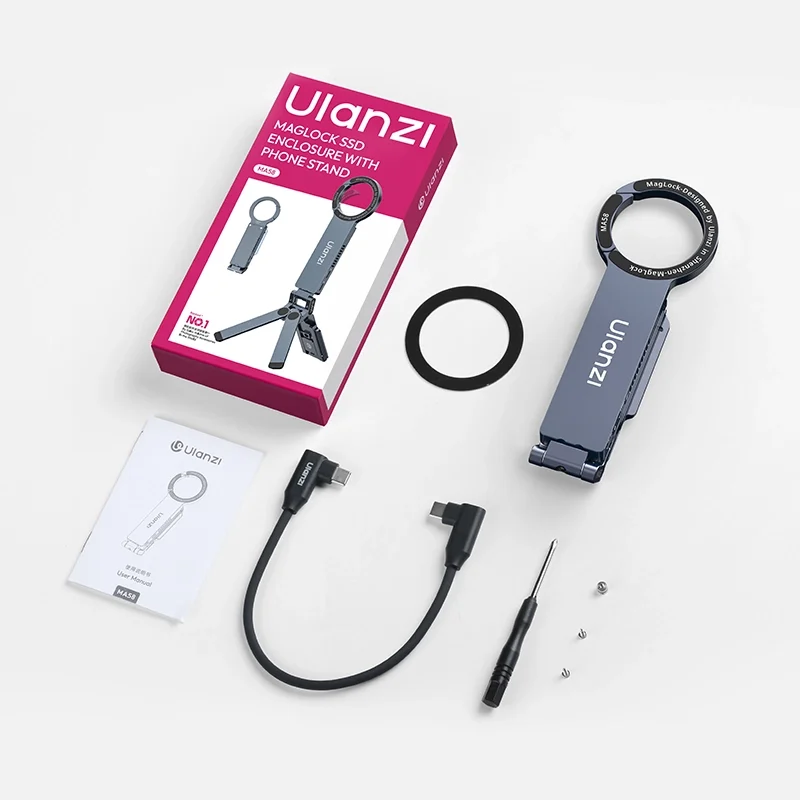 Ulanzi MA58 MagLock SSD Enclosure with Phone Stand 23_ Ulanzi ma58 maglock ssd enclosure with phone stand 23