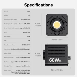 Ulanzi c60 60w bi color video light (17)