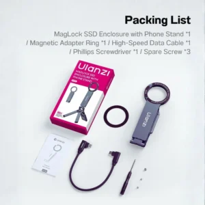 Ulanzi ขาตั้งมือถือ Magsafe MA58 MagLock ขาตั้งโทรศัพท์ + กล่อง SSD 2-in-1 สำหรับ Creator