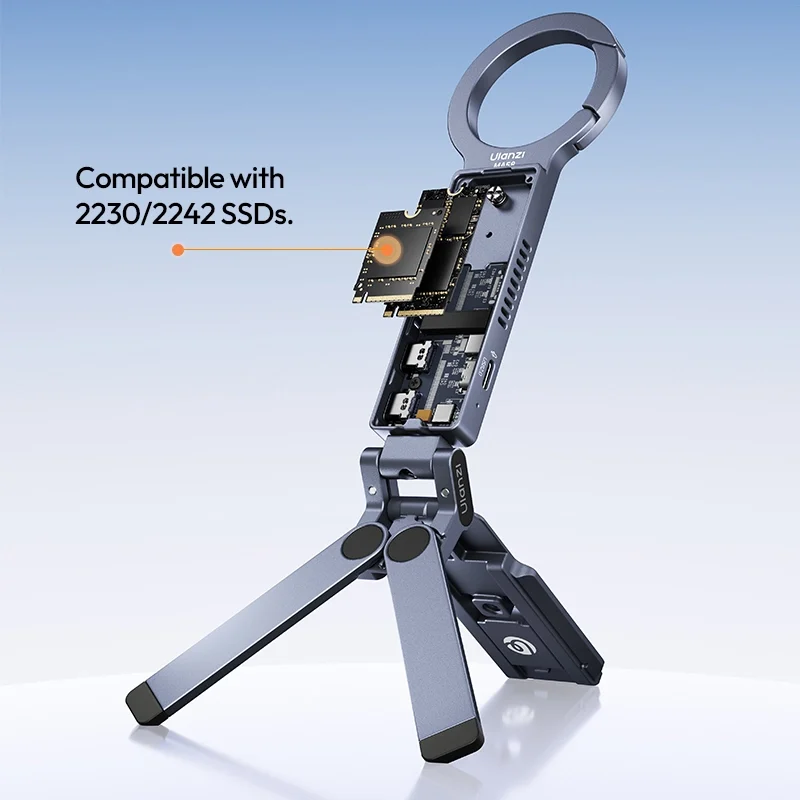 Ulanzi ma58 maglock ssd enclosure with phone stand 2